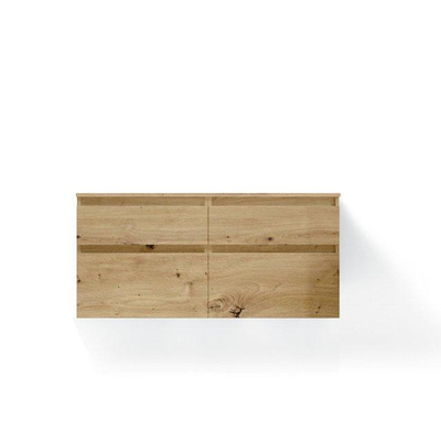 Saniclass Vita Badkameronderkast - 140cm - 4 lades - greeploos - zonder topblad - rustiek eiken