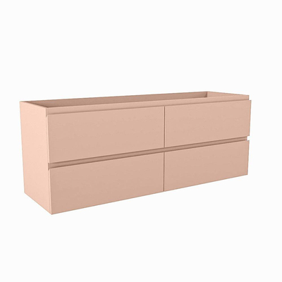 Mondiaz HAY wastafelonderkast - 130x40x50cm - 4 lades - uitsparing links en rechts - softclose - Rosee