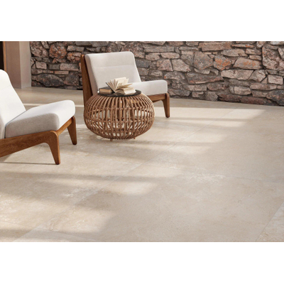 Ragno Realstone Travertino Carrelage de sol - 60x60cm - 9mm - rectifié - Bianco (Blanc)