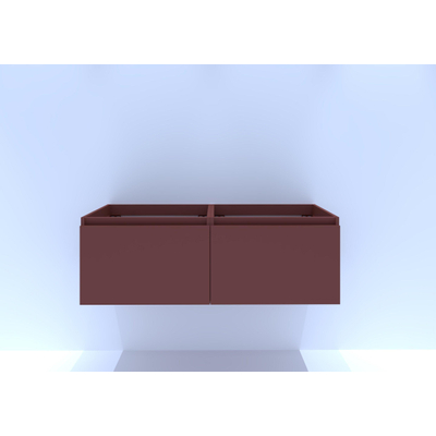 HR badmeubelen Matrix Meuble sous lavabo - 120x44,8x40cm - 2 tiroirs - sans poignée avec bande de prise - terra mat