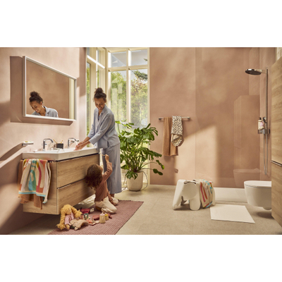 Hansgrohe Xelu Q Armoire haute - 165x40x35cm - 2 portes - poignée chrome - fermeture amortie - charnière à gauche - natural oak