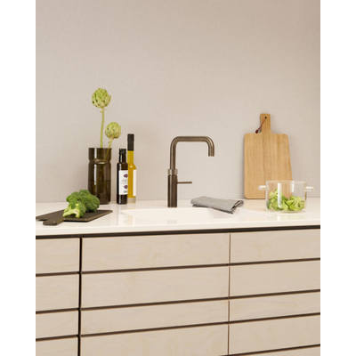 Quooker BE Fusion Square robinet d'eau bouillante - bec pivotant - réservoir Combi+ - Eau chaude / eau bouillante - Gun metal