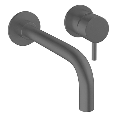 Crosswater MPRO Inbouw Wastafelkraan - 2 gats - inclusief inbouwdeel - 14cm en 22cm uitloop - slate gunmetal (antraciet)