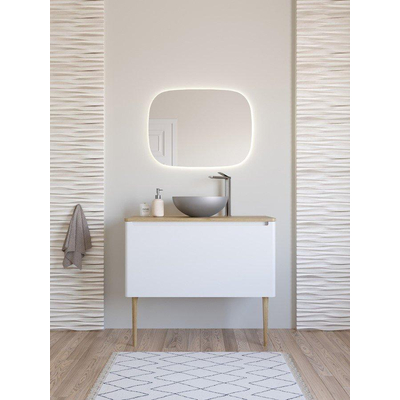 Crosswater Circus Vasque à poser - 40x40x15cm - rond - intérieur Mat brut - extérieur Inox brossé