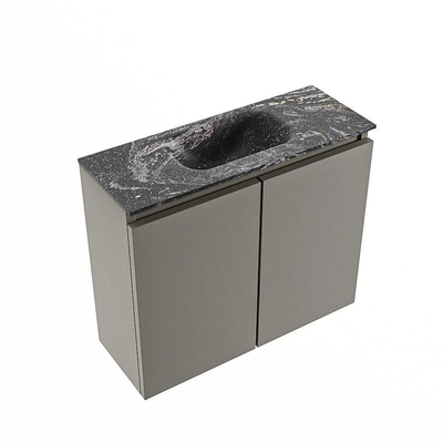 MONDIAZ TURE-DLUX meuble de toilette 60cm Smoke. EDEN lavabo Lava position centrale. Avec 1 trou de robinet.