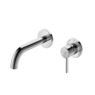 Hotbath Buddy mitigeur de lavabo encastré bec courbé 2 rosaces chrome