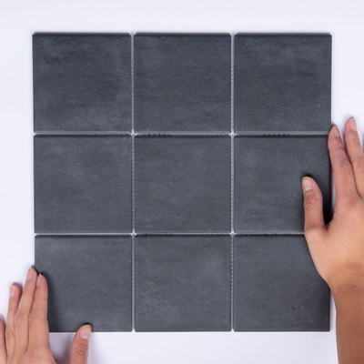 La Mosaic Factory Kasba carreau mosaïque - 30x30cm - carrelage mural et de sol - Carré - Porcelaine Noir Mat