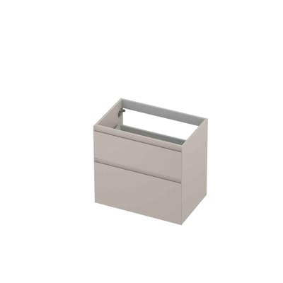 INK Wastafelonderkast - 70x45x65cm - 2 lades - greeploos - MDF lak - Mat kasjmier grijs