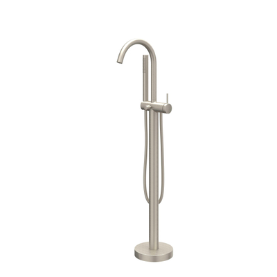 IVY Bond Mitigeur de baignoire autoportant - bec pivotant - 150cm - Flexible de douche - Douchette barre - Nickel brossé PVD