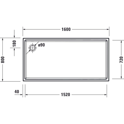 Duravit Starck slimline douchebak 160x80cm wit