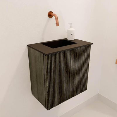 Mondiaz JOYA 40cm toiletmeubel - kleur Shadow - Wastafel FAYE positie Midden Zonder kraangat kleur Urban.