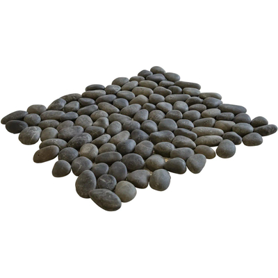 La mosaïque en pierre naturelle Mosaic Factory - 30,5x30cm - carrelage mural et de sol - Organique - Pierre de rivière Gris Foncé Mat