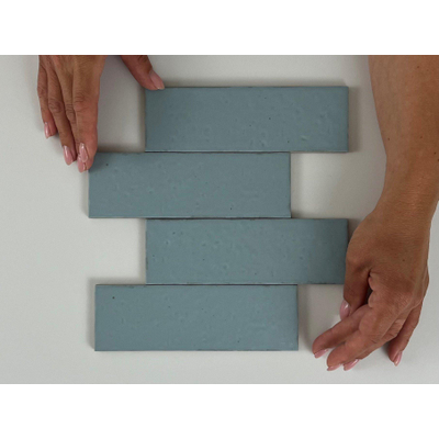 SAMPLE Terravito Nocino wandtegel - 6x18.6cm - Powder Blue mat (blauw)