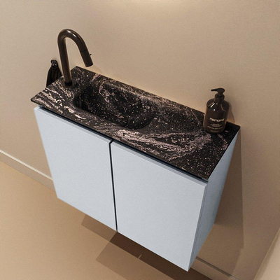 MONDIAZ TURE-DLUX Meuble de toilette 60 cm Clay. Lavabo EDEN Lava position gauche. Avec 1 trou de robinet.