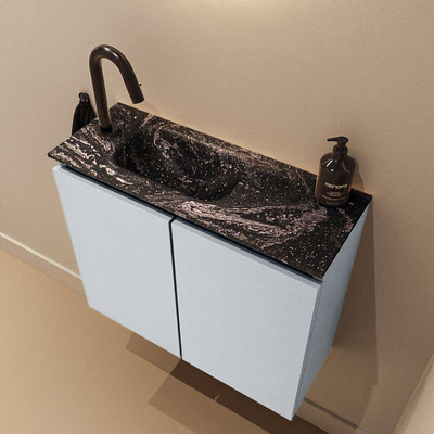 MONDIAZ TURE-DLUX Meuble toilette - 60cm - Clay - EDEN - vasque Lava - position gauche - 1 trou de robinet