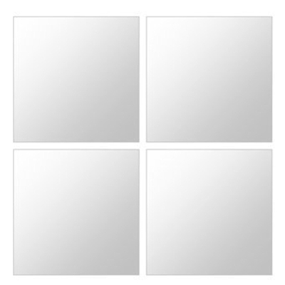Plieger Tiles miroir carrelage 3mm par 4 pièces avec bandes adhésives 30x30cm argent