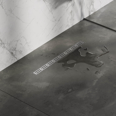 Brauer Caniveau de douche - 50x5cm - bride de plancher - inox - inox brossé