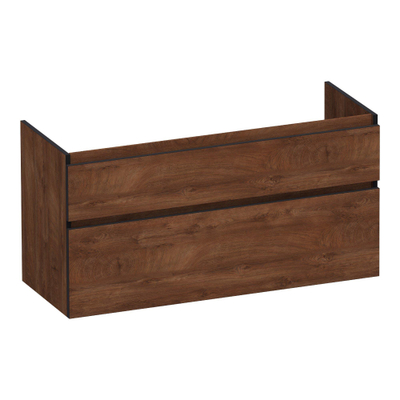 BRAUER Delight Edge meuble sous-lavabo 120 2 tiroirs softclose - sans poignées - 1 découpe pour siphon - Forest Cacao