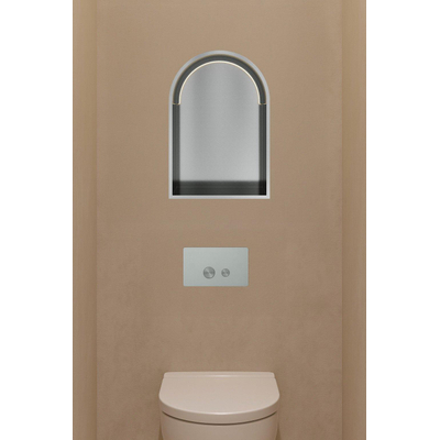 Hotbath &MORE Inbouwbox of inbouwnis Toogmodel - 30x45x10cm - met LED - IP44 -RVS - RVS 316