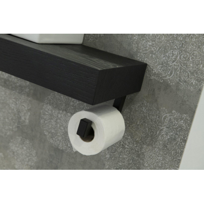 Looox Roll Wood Porte-rouleau de toilette noir mat