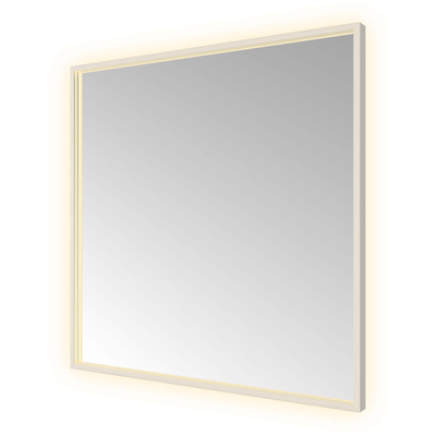 Hotbath &MORE Spiegel - 80x80cm - direct en indirect LED - color changing - spiegelverwarming - met afstandsbediening - geborsteld RVS 316