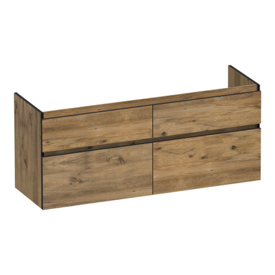 BRAUER Delight Edge wastafelonderkast 140 4 softclose lades - greeploos - 2 sifon uitsparingen - Chateau