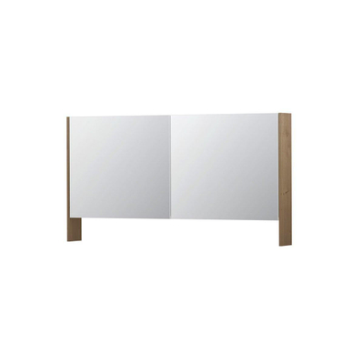 Ink spk3 armoire de toilette avec double portes en miroir, 2 portes avec étagère ouverte et prise de courant/interrupteur