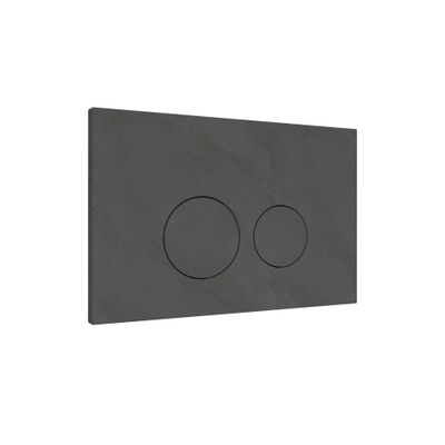 FugaFlow Eccelente Press Stone Bedieningsplaat - voor Geberit UP320 inbouwreservoir - dualflush - ronde knoppen - natuursteen - marmer donker