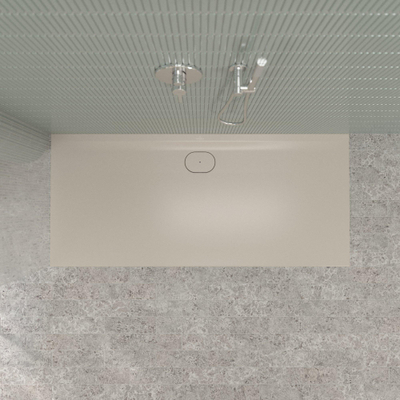 Villeroy & Boch Ecora douchebak - 180x80x3.5cm - afvoer lange zijde - almond (beige)