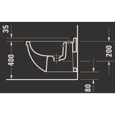 Duravit Philippe Starck 3 bidet mural avec Wondergliss blanc