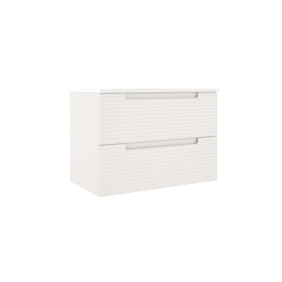 Saniclass Prime Balance Meuble sous-lavabo - 80x55x44.9cm - 2 tiroirs - Poignée intégrée - MDF - cotton mat (beige)