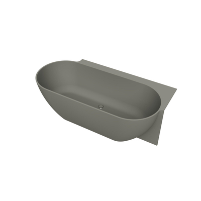 Arcqua Havana Baignoire demi-îlot - 170x80cm - droite - béton mat