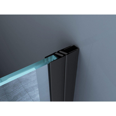 Wiesbaden Slide nis schuifdeur 1100 x 2000 x 8 mm nano helder glas/mat zwart