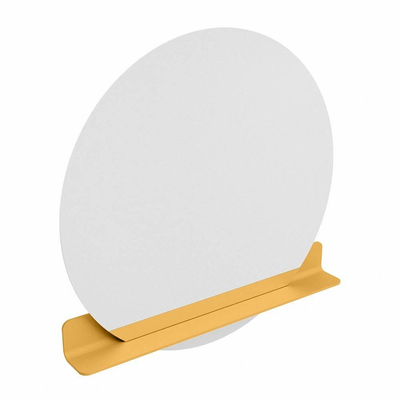 Mondiaz SPOT miroir – Ø 100 cm – avec tablette – Ocher (jaune)