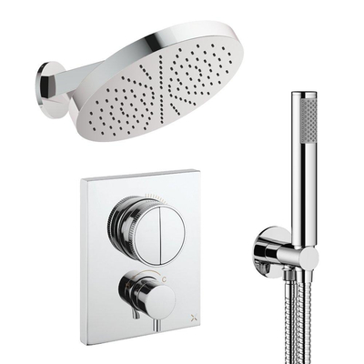 Crosswater MPRO ensemble de douche pluie encastré – douche de tête Ø 30 cm – bras mural courbé 20.2 cm – support fixe – chrome