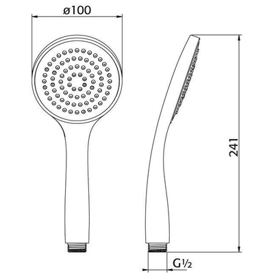 Xenz Pure Pommeau de douche 24.1cm ABS argent