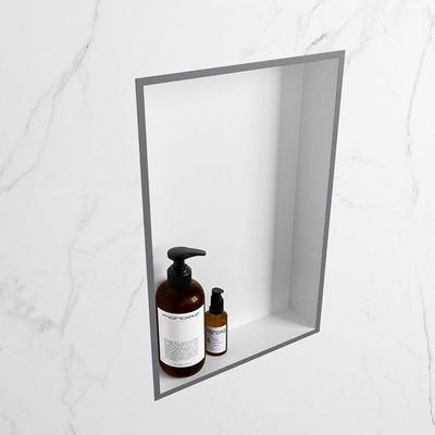 MONDIAZ EASY Nis - 44.5x29.5cm - geschikt voor in- of opbouw - 1 vak - kleur Plata | Talc