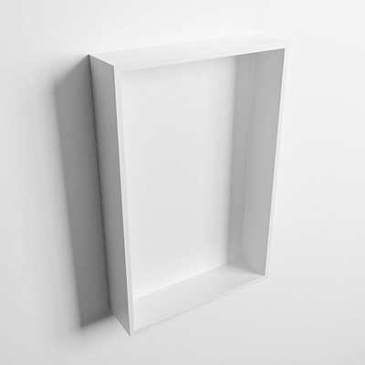 Mondiaz Easy nis 29.5x44.5x8cm voor Inbouw/opbouw 1 open vak Solid surface Talc/Talc