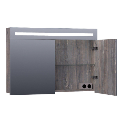 BRAUER Promise spiegelkast – 99x70x15 cm – directe LED – Driftwood