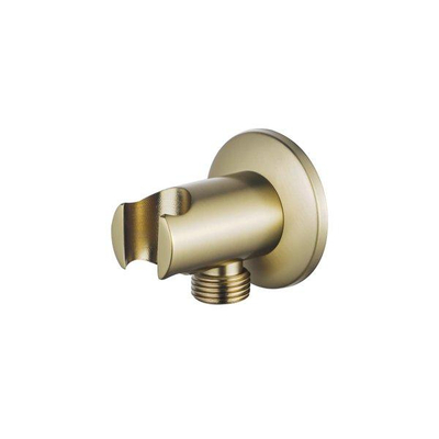 Fortifura Calvi Inbouw Regendoucheset - thermostatisch - wandarm - 25cm hoofddouche - ronde handdouche - Geborsteld Messing PVD (Goud)