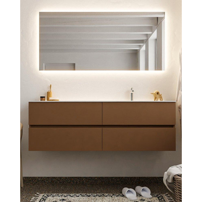 Mondiaz VICA Ensemble de meuble de salle de bain - 150cm - meuble sous-vasque repos - 4 tiroirs - lavabo moon droite - 1 trou de robinet - version XL 60cm haut