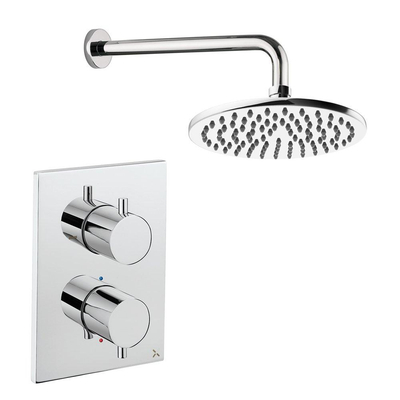 Crosswater MPRO ensemble de douche pluie encastré – douche de tête Ø 20 cm – sans douchette – 2 leviers – chrome