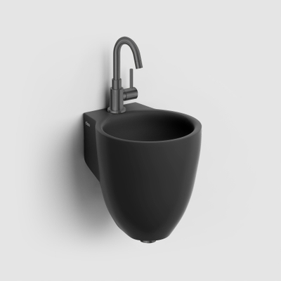 Clou Flush 6 fontein 27x31,5cm kraangat Keramiek Zwart mat