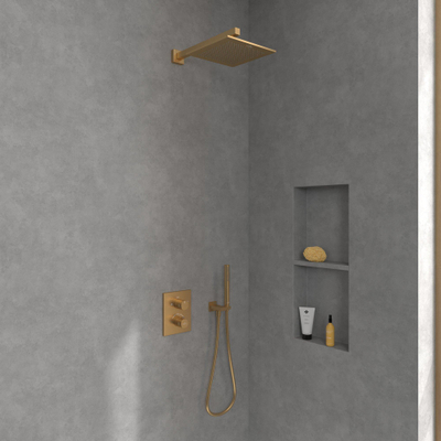 Villeroy & Boch Universal Showers regendouche - 25x25cm hoekig - Brushed Gold (goud)