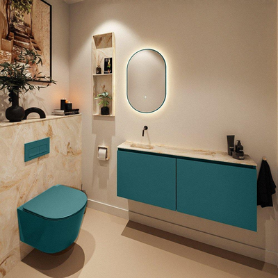 MONDIAZ TURE-DLUX 120cm toiletmeubel Smag. EDEN wastafel Frappe positie links. Zonder kraangat.