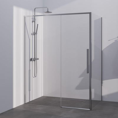 BRAUER Season cabine de douche - 160x100x200cm - porte coulissante - verre transparent - réversible - traitement du verre - inox