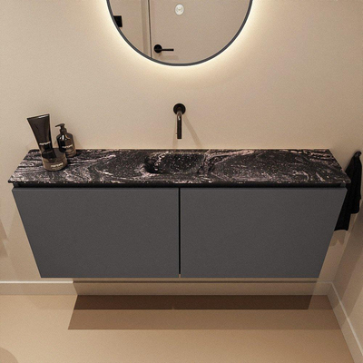 MONDIAZ TURE-DLUX meuble de toilettes 120 cm Dark Grey. EDEN lavabo Lava position centrale. Sans trou de robinet.