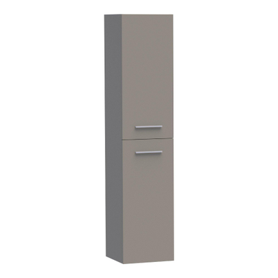 BRAUER Trust armoire de salle de bains - 160x35x35cm - sans poignées rapportées avec 2 portes ouvrant à gauche ou à droite gris mat