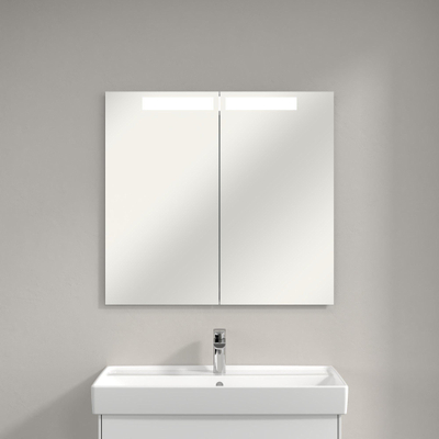 Villeroy & Boch My View In Armoire de toilette à encastrer 80.1x74.7x10.7cm avec éclairage LED intensité réglable à 3 étapes avec 2 portes