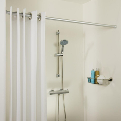 Sealskin Seallux Barre de douche diamètre 28mm ajustable de 125cm à 220cm aluminium mat
